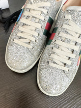 Load image into Gallery viewer, GUCCI Women’s New Ace Low Top Sneaker - Silver Metallic - EU36
