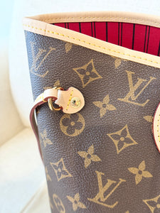 LOUIS VUITTON 2024 Monogram Neverfull MM Monogram Tote / Cherry