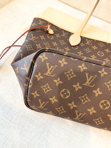 LOUIS VUITTON 2024 Monogram Neverfull MM Monogram Tote / Cherry