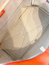 Load image into Gallery viewer, HERMES Clemence Leather Victoria 36 Bag / Orange Poppy / Palladium Hardware
