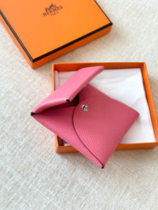 HERMES 2023 Bastia Change Purse / Epsom / Rose Azalee