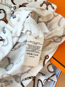 HERMES Panoplie Tout Cuir Straight Dress / Blanc Naturel / EU 34 / US 2