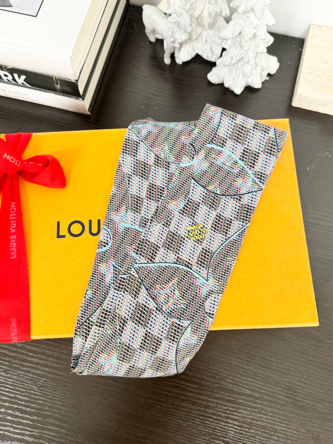 LOUIS VUITTON Damier LV Pop Silk Bandeau - Blue