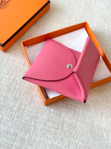 HERMES 2023 Bastia Change Purse / Epsom / Rose Azalee
