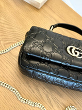 Load image into Gallery viewer, GUCCI GG Milano Mini Leather Top Handle Bag in Black
