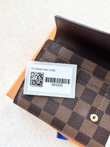 LOUIS VUITTON Damier Ebene Sarah Wallet