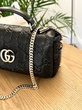 Load image into Gallery viewer, GUCCI GG Milano Mini Leather Top Handle Bag in Black
