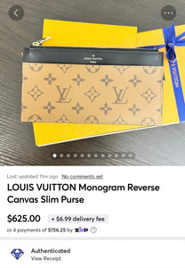 LOUIS VUITTON Monogram Reverse Canvas Slim Purse