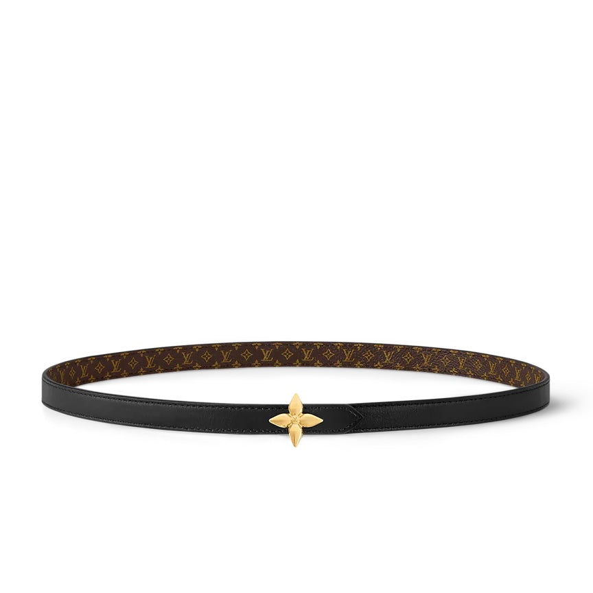 LOUIS VUITTON 2024 LV Mini Flowergram 15mm Reversible Belt - Black - 90cm